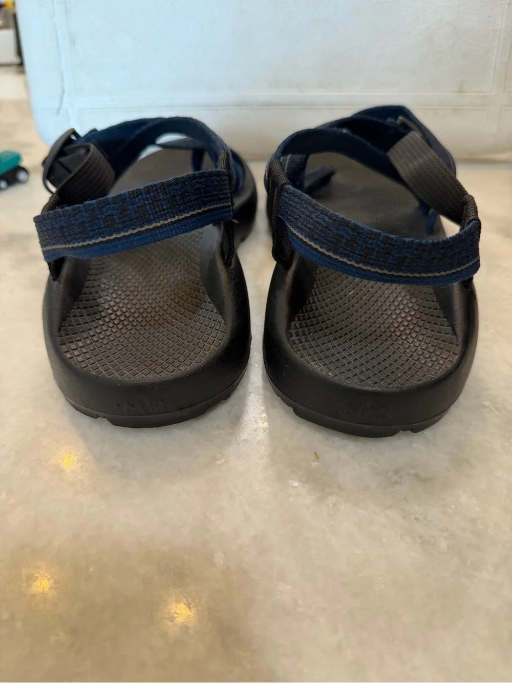 Chaco Black and Navy Webbing Sandals